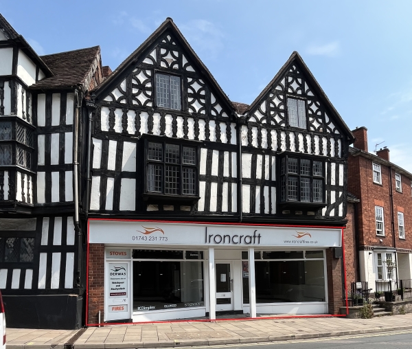 Double fronted retail unit available to let in Shrewsbury town centre